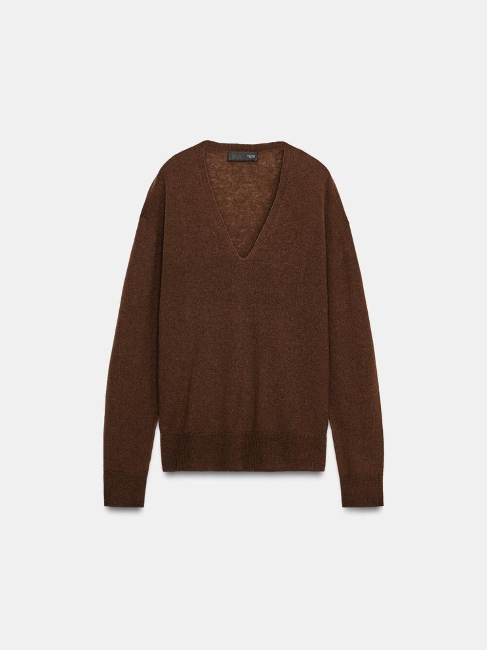 ZARA 100% Extra-SoftWoolV-NeckJumper| Brown | S